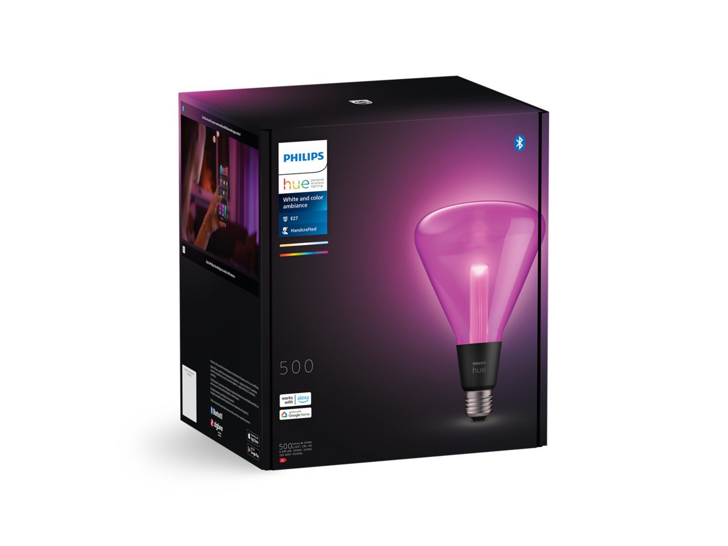 Hue Lightguide Triangle E27 White and Color Ambiance