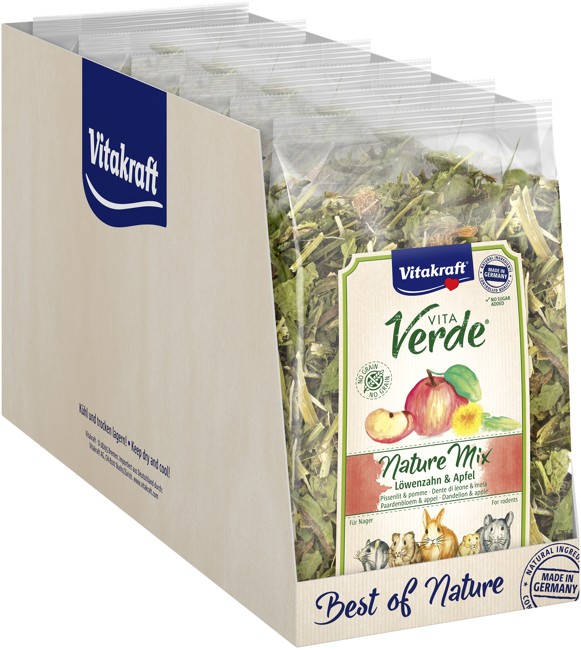 Vitakraft - 6 x Vita Verde® Nature mælkebøtte og æble til gnavere 80g