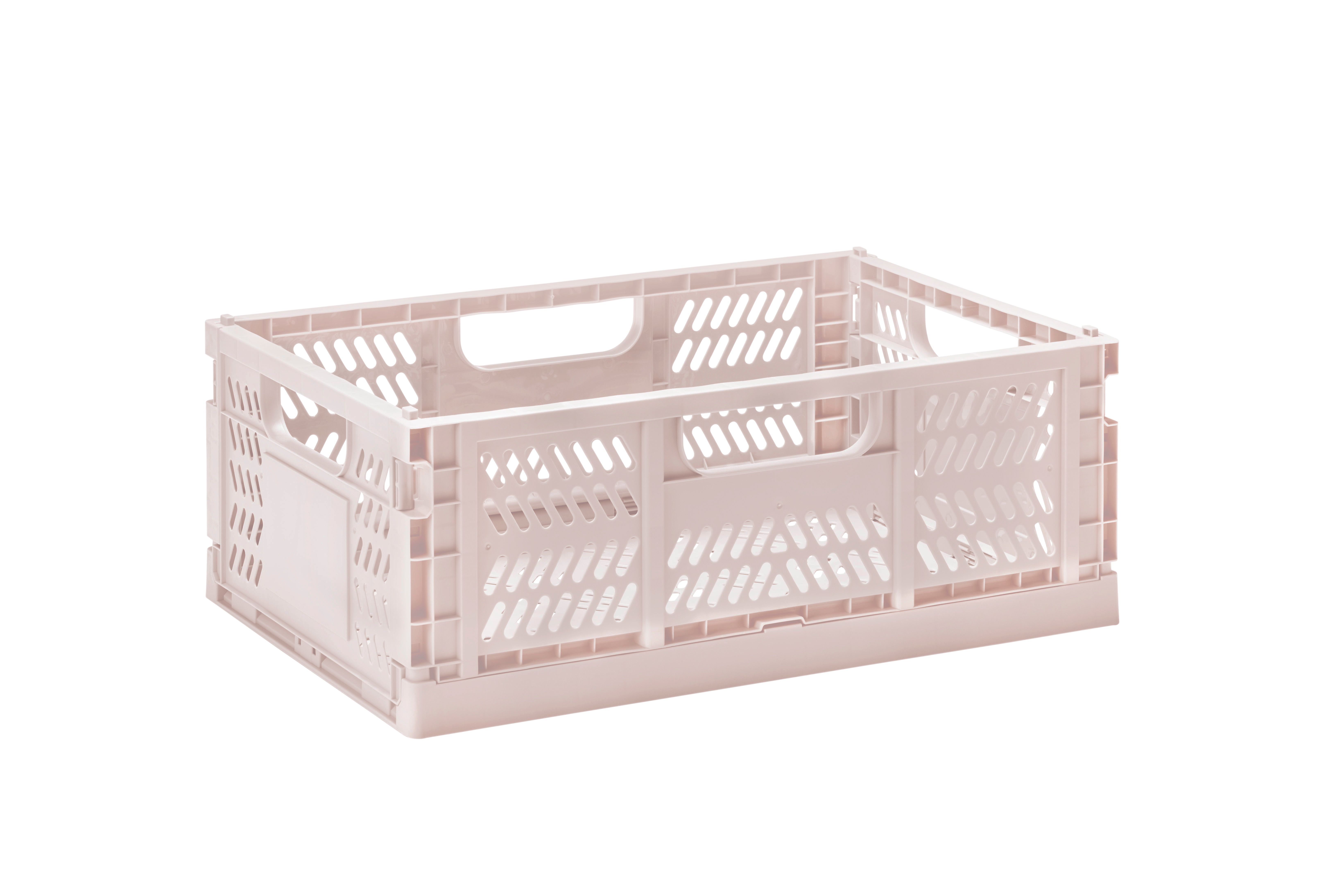 3 Sprouts - Modern Folding Crate Large Pink - Baby og barn