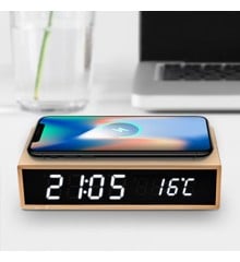 BAMBOO WIRELESS CHARGER CLOCK