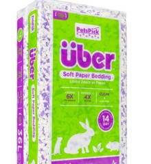 Über - Soft Paper Bedding for Small Animals White purple with lavender 56 ltr - (45053)