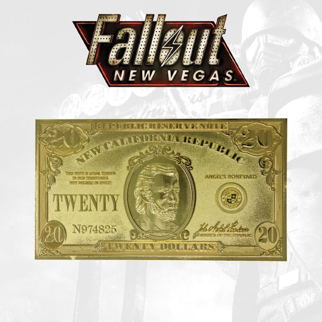 Fallout New Vegas Limited Edition 24k Gold Plated Replica NCR $20 Bill