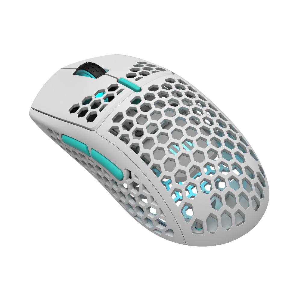 Dark Project ME4 Wireless mouse - White / Neon Blue - Datamaskiner