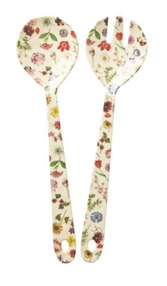 Rice - Melamine Salad Spoon & Fork Floras Dream Print