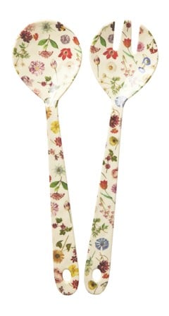 Rice - Melamine Salad Spoon & Fork Ravishing Radish Print