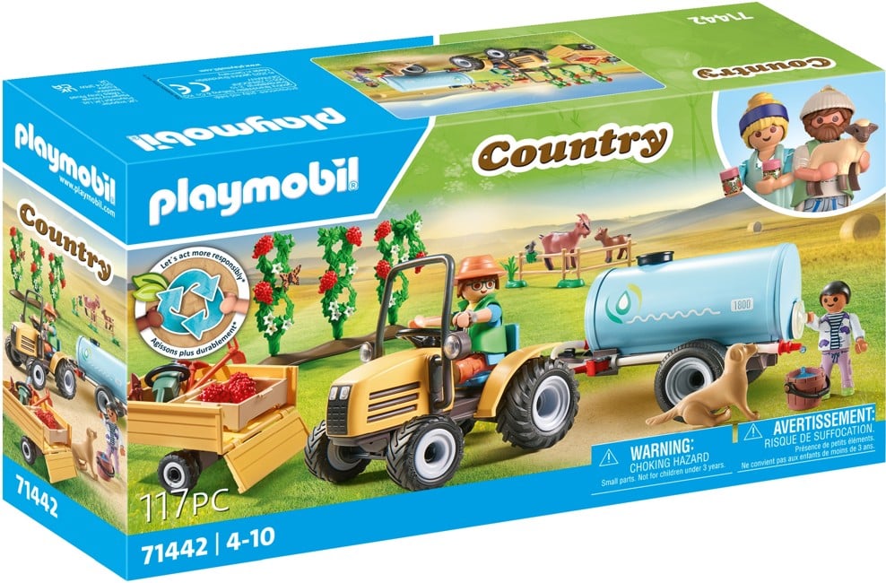 Playmobil - Traktor med anhænger og vandtank (71442)