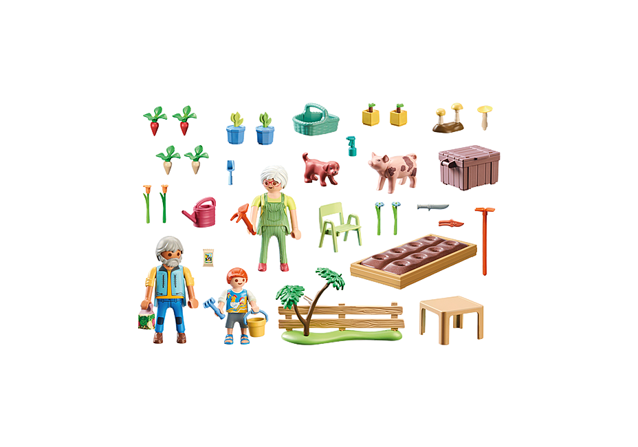 Playmobil - Idyllic vegetable garden with grandparents (71443)