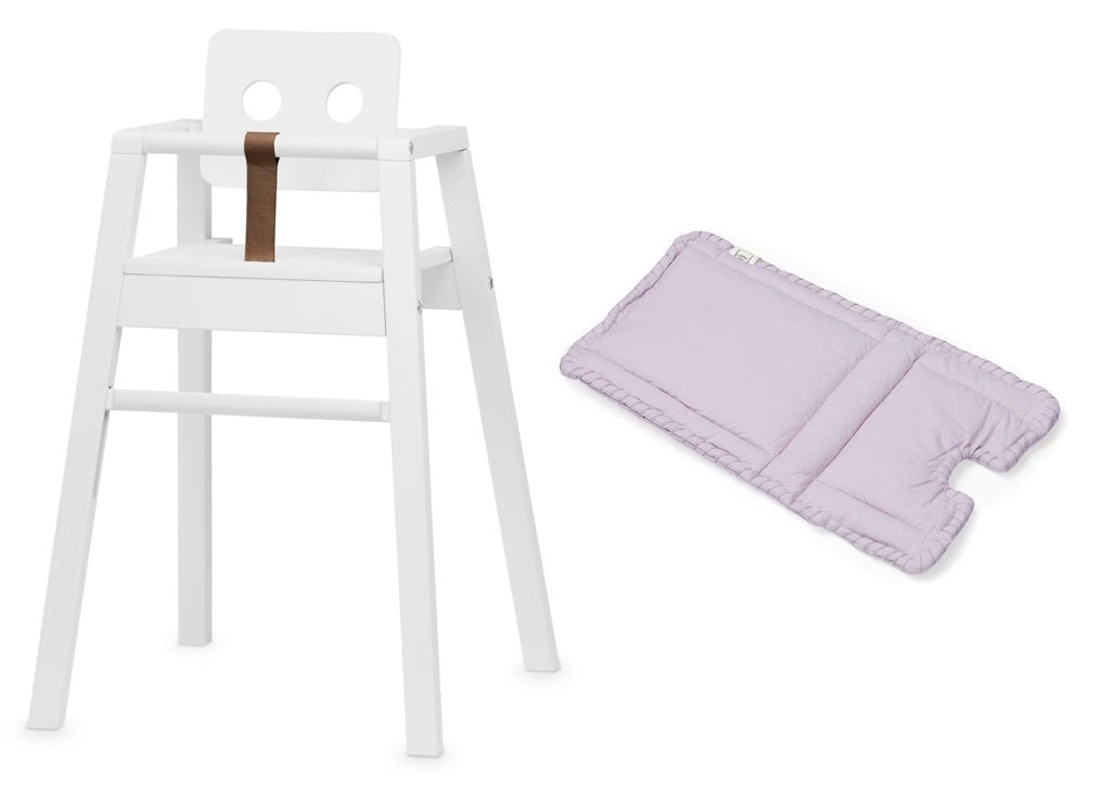 Nofred - Robot High Chair White + Nofred - Robot High Chair Soft Seat Lilac