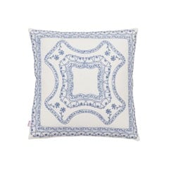 Rice - Cotton Cushion White with Blue Embroidery