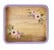 Rice - Rectangular Wooden Tray with Handpainted Purple Edge and Flowers Small Wood/Purple thumbnail-1