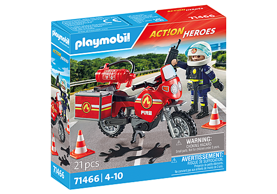 Playmobil - Fire Motorcycle&Oil Spill Incident (71466) - Leker