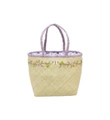 Rice - Raffia Bags in Nature with Flower Details