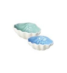 Rice - Ceramic Shell Bowl in Blue and Green - Set of 2