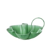 Rice - Metal Flower Shape Candle Holder in Green