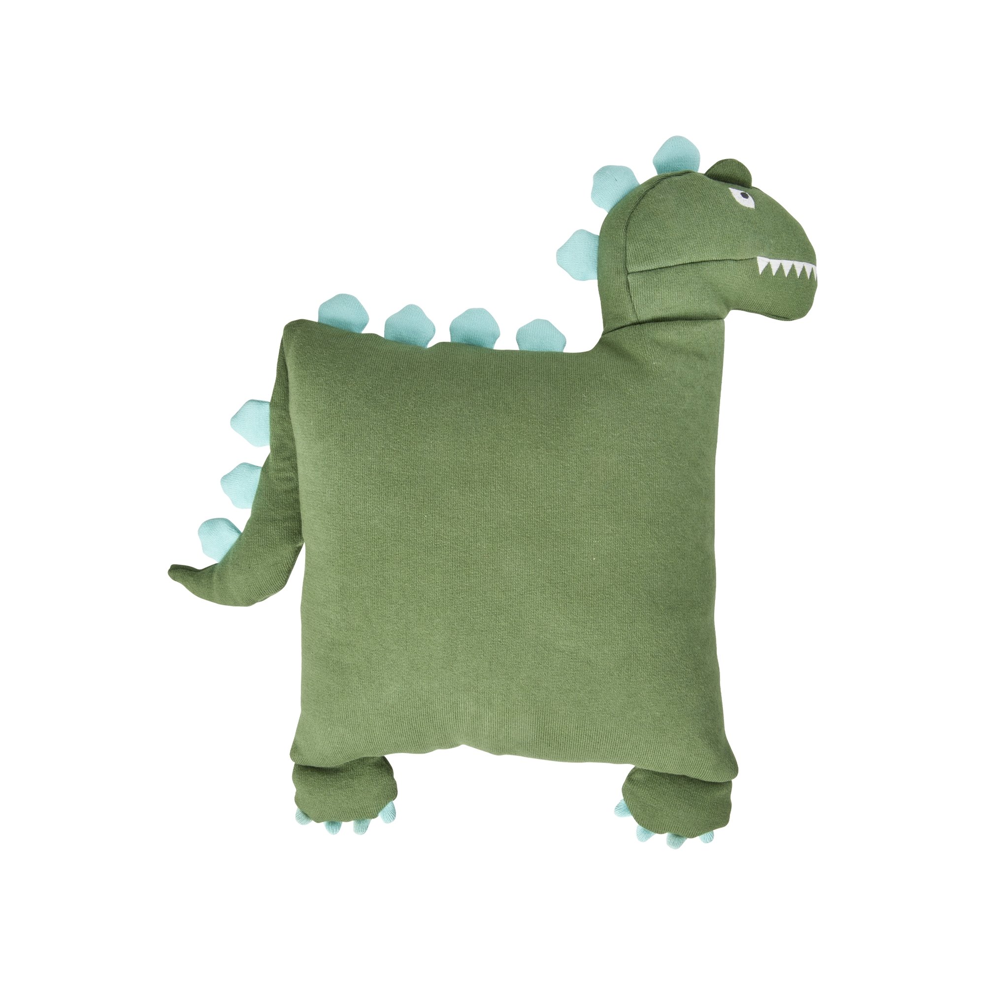 Rice - Kids Dinossaur Cushion - Green - 48x52 cm - Baby og barn