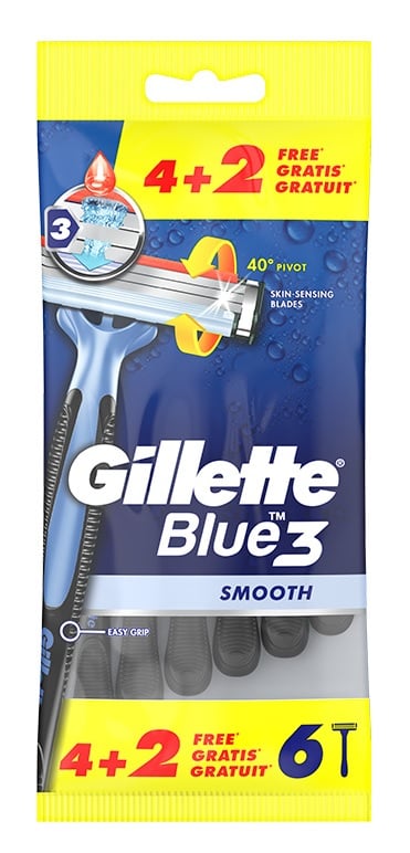 Gillette - Blue 3 Smooth Razors 6 pcs