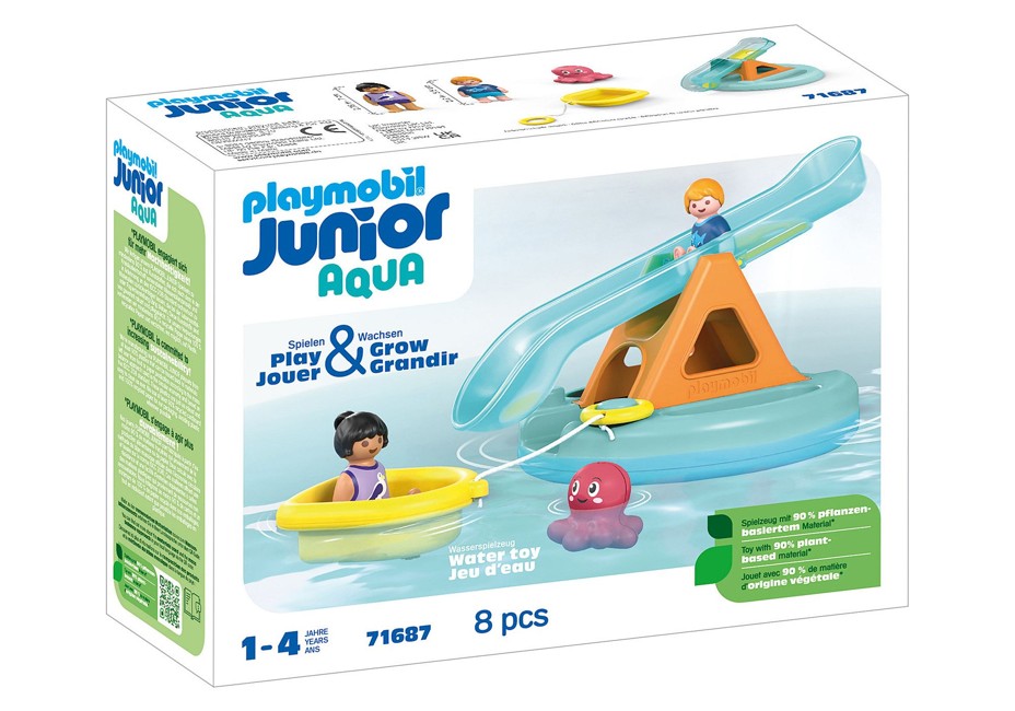 Playmobil - JUNIOR AQUA: Badeinsel mit Wasserrutsche (71687)