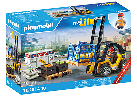 Playmobil - Forklift truck with cargo (71528) - Leker