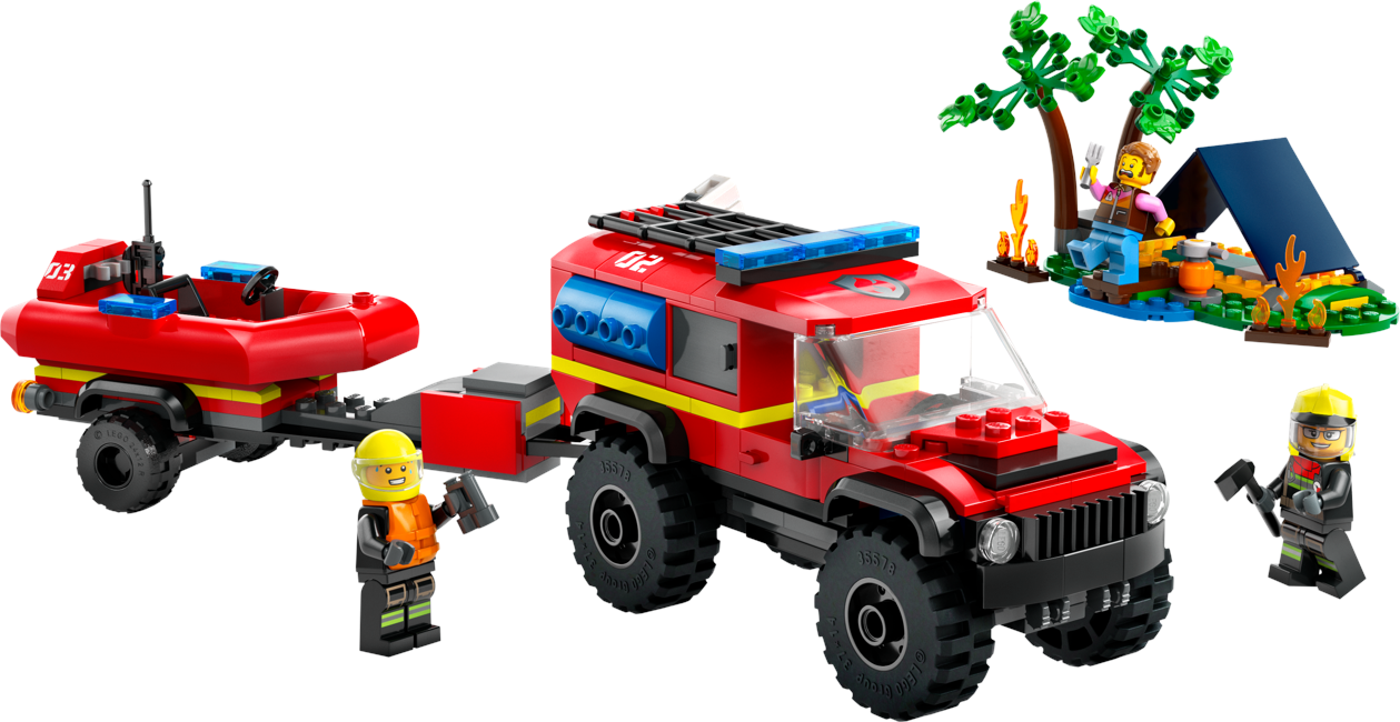 LEGO City - 4x4 Fire Truck with Rescue Boat (60412)