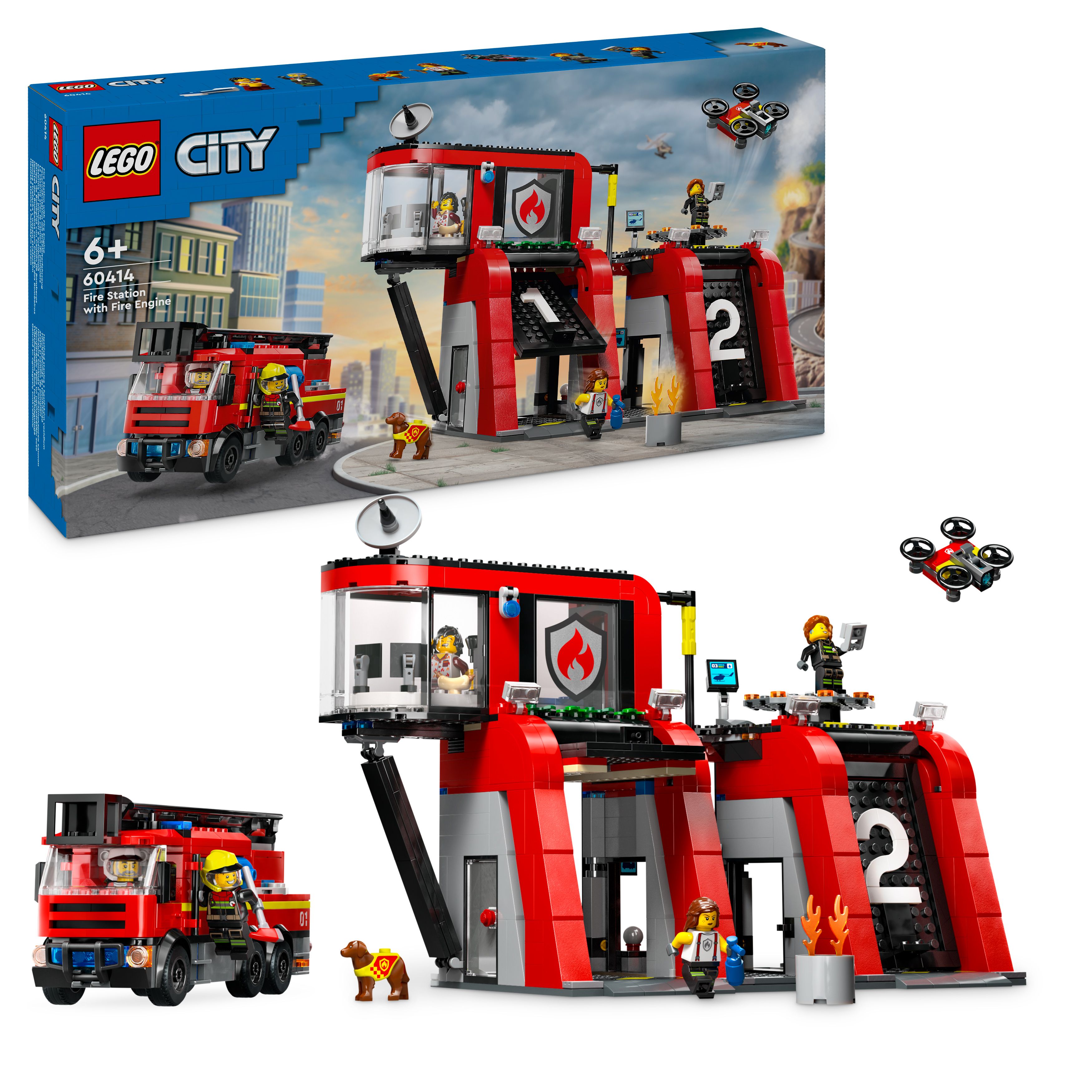 LEGO City - Brannstasjon med brannbil (60414) - Leker
