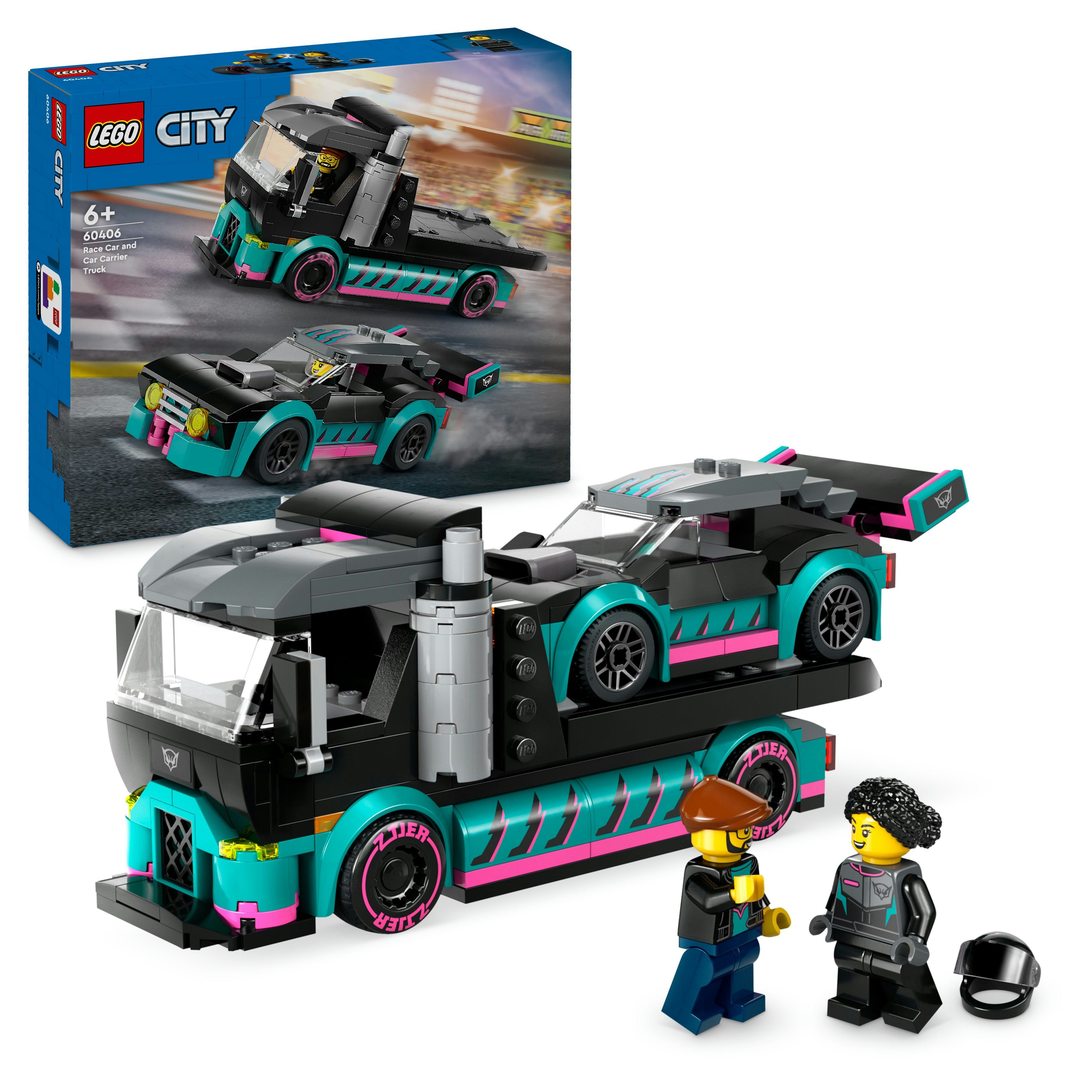 LEGO City 60406 Racerbil og transporttrailer