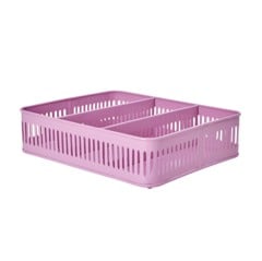 Rice - Metal Tray with 3 Rooms Pink