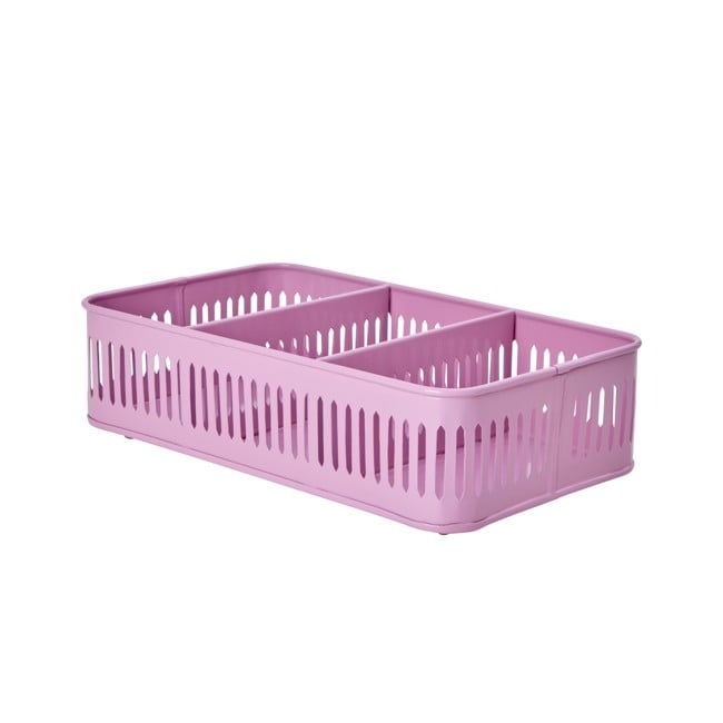 Rice - Metal Tray With 3 Rooms Pink