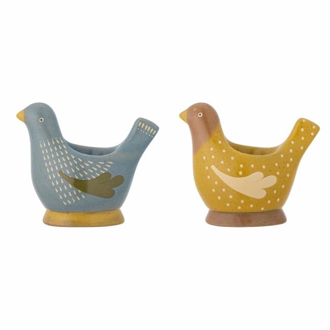 Bloomingville - Birdy Egg Cups, Blue, Stoneware (82062055)
