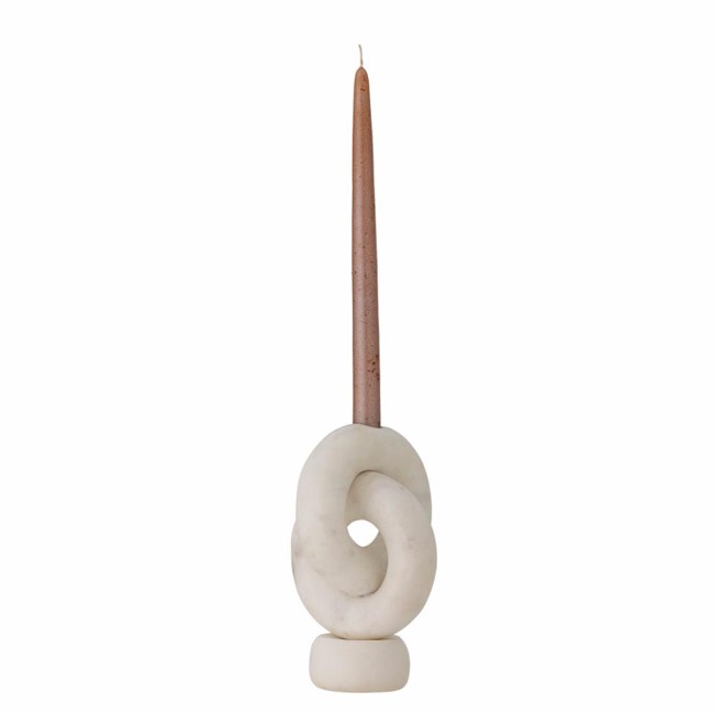 Bloomingville - Goa Candlestick, White, Marble (82068091)