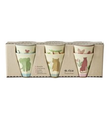 Rice - Melamine Cups with Asst. Sweet Jungle Prints Small 6 Pack 160 ml