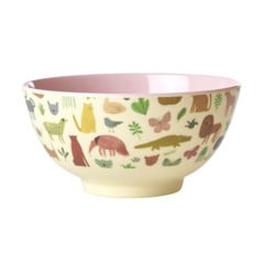 Rice - Melamine Bowl Medium 700 ml Pink Sweet Jungle Print