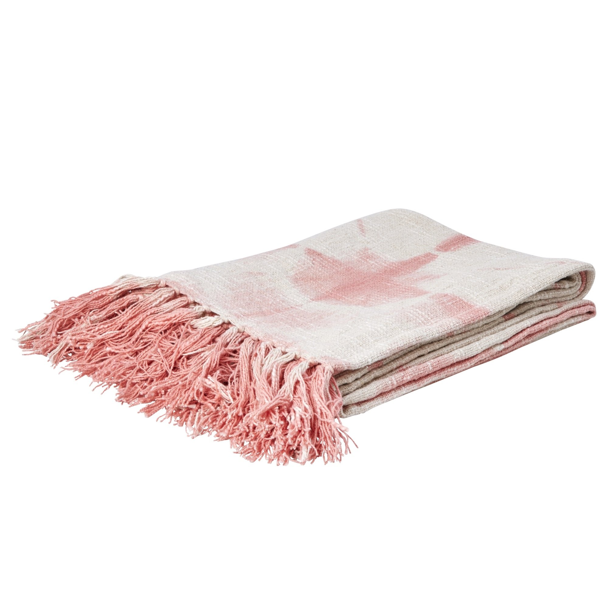 Rice - Bomulds Tæppe Tie & Dye Throw 150x125 cm Pink