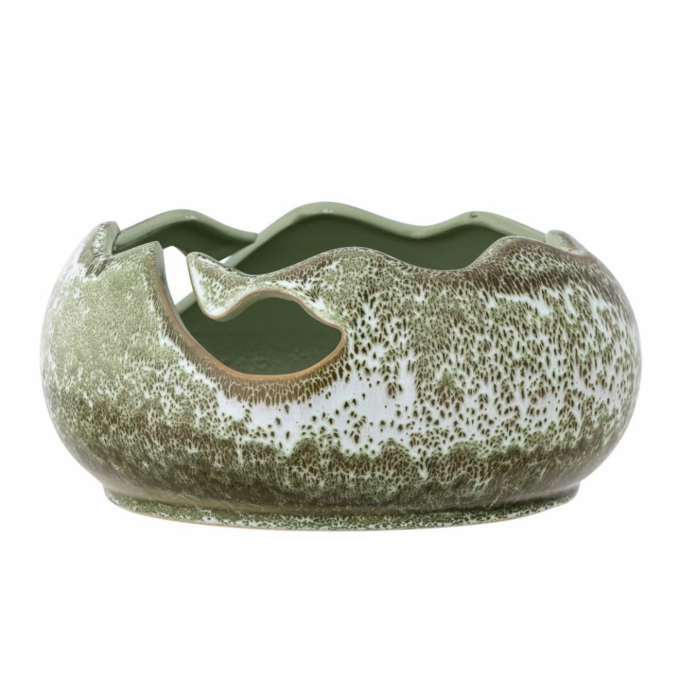 Bloomingville - Leona's Decorative Bowl, Green, Stoneware (82069068) - Hjemme og kjøkken