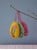 Rice - Raffia Large Easter Eggs Ornaments 3 Asst. Designs with Embroidery Pink/Yellow/Green thumbnail-2