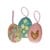 Rice - Raffia Large Easter Eggs Ornaments 3 Asst. Designs with Embroidery Pink/Yellow/Blue thumbnail-1