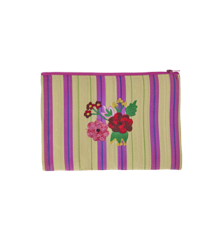Rice - Recycled Plastic Pouch Bag Sand Stripes and Flower Print
