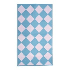 Rice - Recycled Plastic Runner 150x90 cm Blue Harlequin