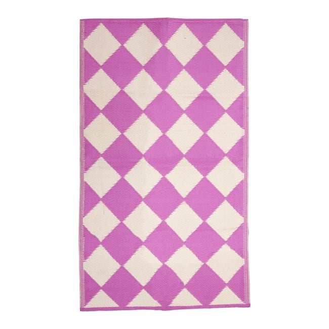 Rice - Recycled Plastic Runner 150x90 cm Soft Pink Harlequin