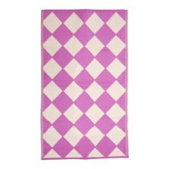 Rice - Recycled Plastic Runner 150x90 cm Soft Pink Harlequin