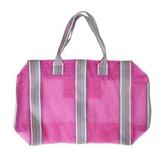 Rice - Recycled Weekend Bag Fuchsia with Striped Edges