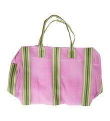 Rice - Recycled Weekend Bag Pink with Striped Edges