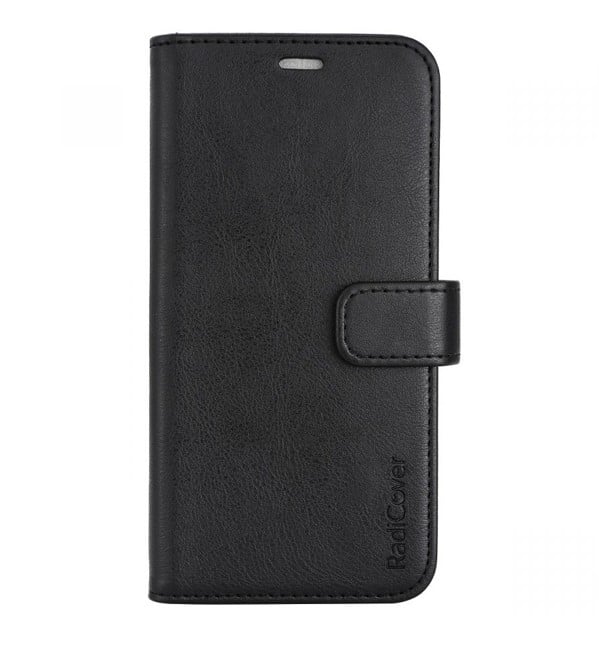 RadiCover - Strålingsbeskyttelse Wallet Vegansk læder iPhone 14 Flipcover Sort