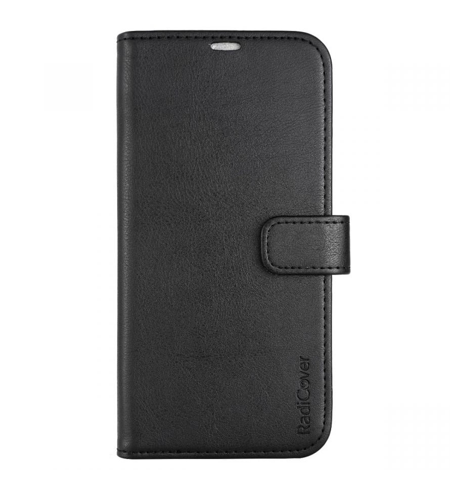 RadiCover - Radiation Protection Wallet Vegan Leather iPhone 14 PLUS Flipcover Black - Elektronikk