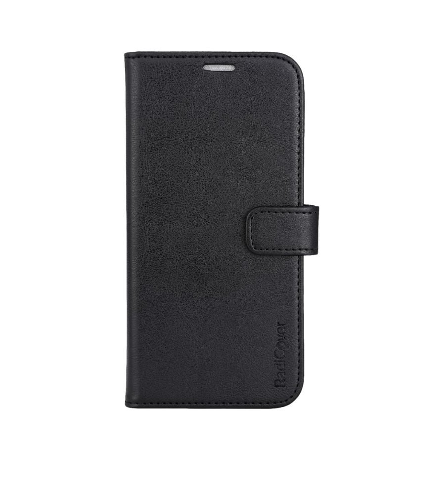 RadiCover - Radiation Protection Wallet Vegan Leather iPhone 15 PLUS Flipcover Black PU - Elektronikk