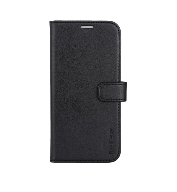 RadiCover - Strålingsbeskyttelse Wallet Vegansk læder iPhone 15 PLUS Flipcover Sort PU