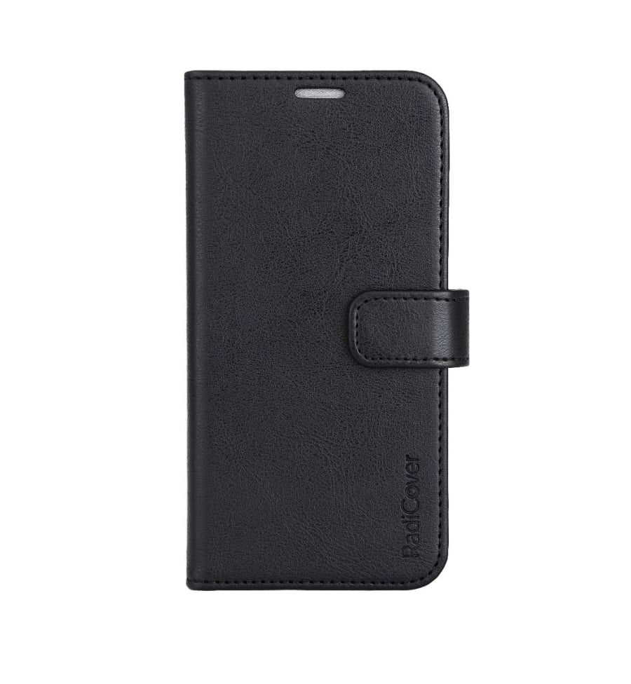 RadiCover - Radiation Protection Wallet Vegan Leather iPhone 15 PRO Flipcover Black PU - Elektronikk