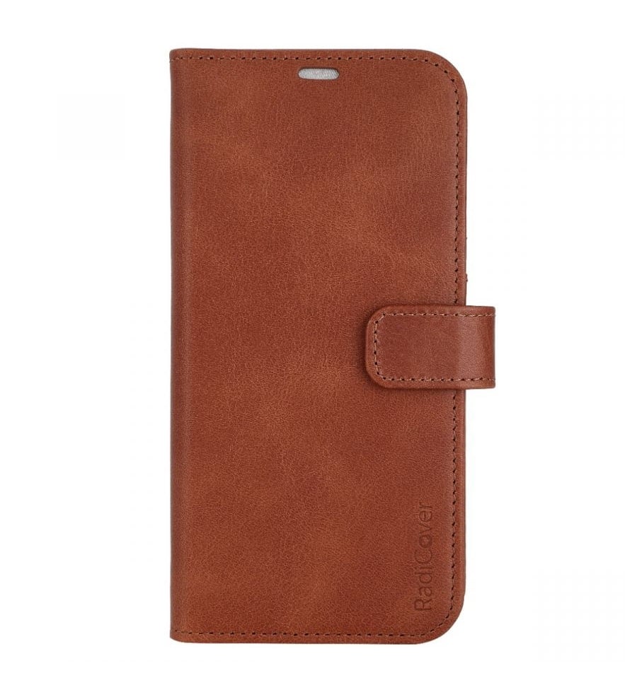 RadiCover - Radiation Protection Wallet Vegan Leather 2in1 iPhone 14 PLUS Exclusive Brown - Elektronikk