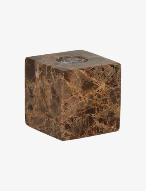 OYOY LIVING - Savi Square Marble Candleholder Low - Choko