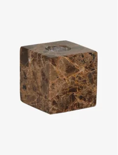 OYOY LIVING - Savi Square Marble Candleholder Low - Choko