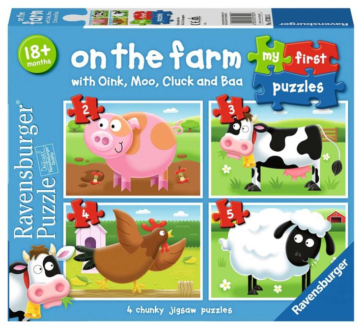 Ravensburger - On The Farm My First Puzzle 2/3/4/5p